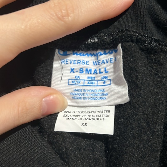 XS Champion Black Reverse Weave Joggers with Side pockets and back pocket - Picture 8 of 8